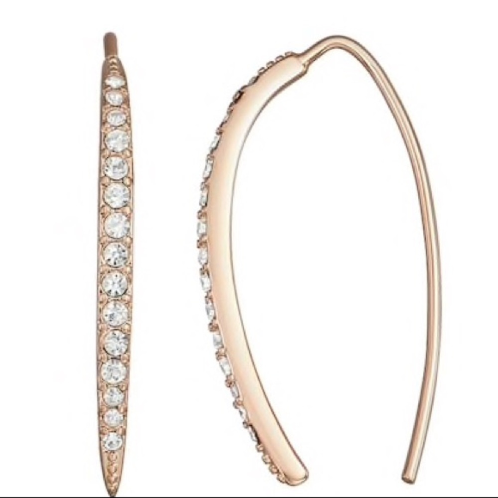 Rose Gold tone threader earrings